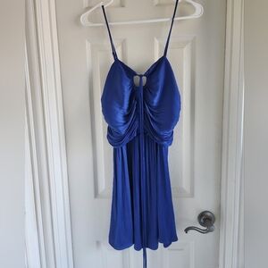 House of Harlow 1960 Royal Blue Ruched Cocktail Party‎ Mini Dress Size Small